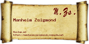 Manheim Zsigmond névjegykártya